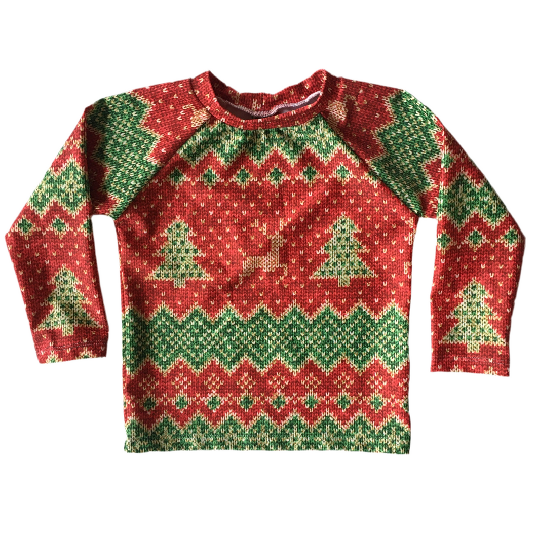 Size 0 Christmas long sleeve raglan rashie